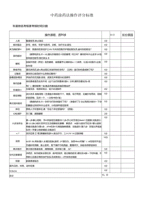 中药涂药法操作评分标准.docx
