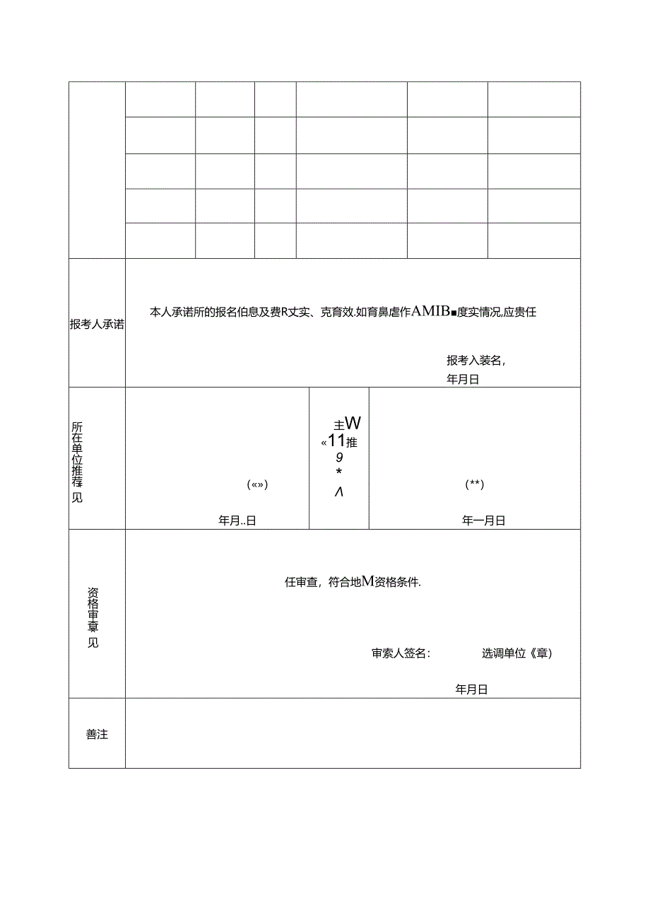 事业单位公开选调工作人员报名表.docx_第2页