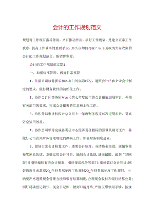 会计的工作规划范文.docx