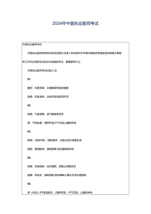 2024年中医执业医师考试.docx