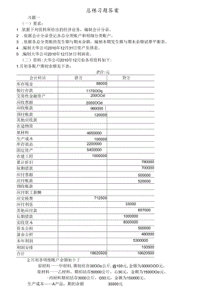 会计分录练习题复习资料.docx