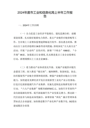 2024年度市工业和信息化局上半年工作报告.docx