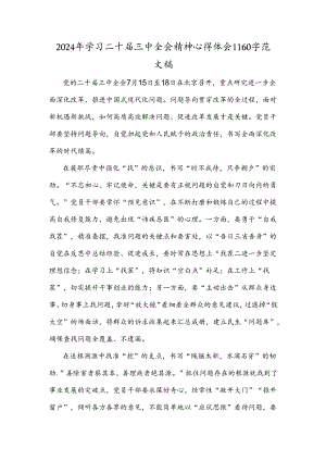 2024年学习二十届三中全会精神心得体会1160字范文稿.docx