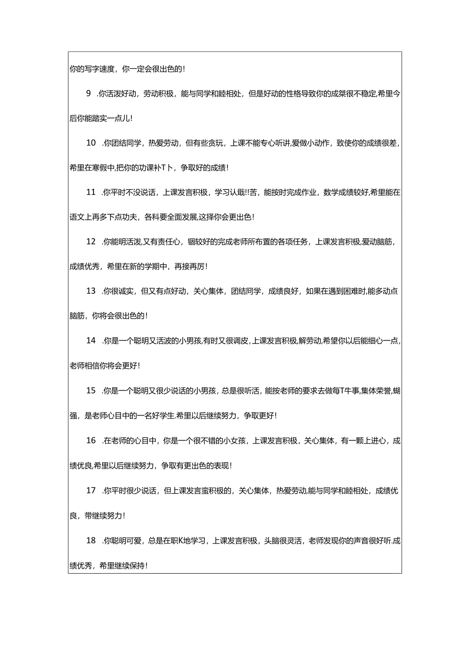 2024年中学生期末评语集锦.docx_第2页