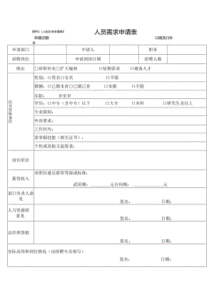 人员需求申请表（标准版）.docx