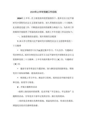 2024年上半年党建工作总结.docx