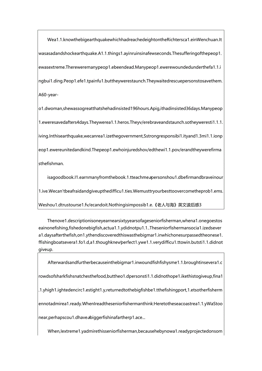 2024年《老人与海》英文读后感(集锦篇).docx_第3页