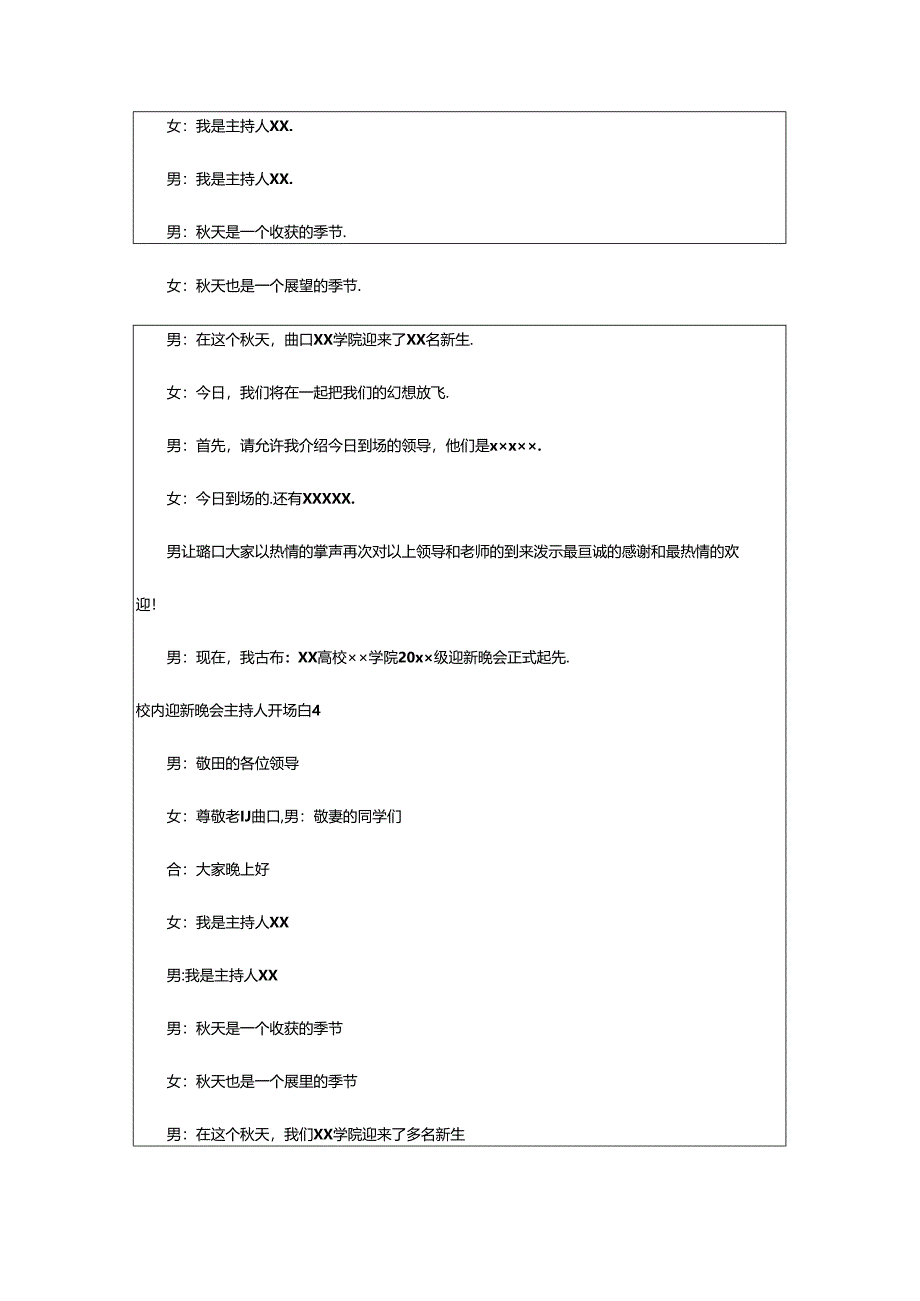 2024年校园迎新晚会主持人开场白[经典15篇].docx_第3页