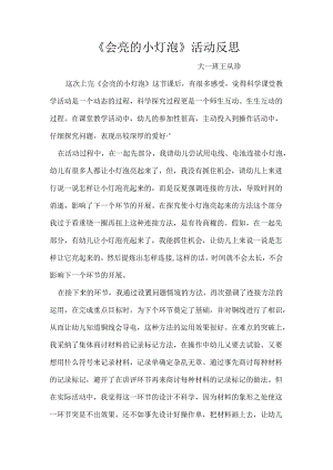 会亮的小灯泡活动反思.docx