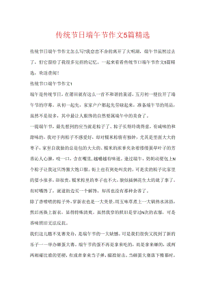 传统节日端午节作文5篇精选.docx