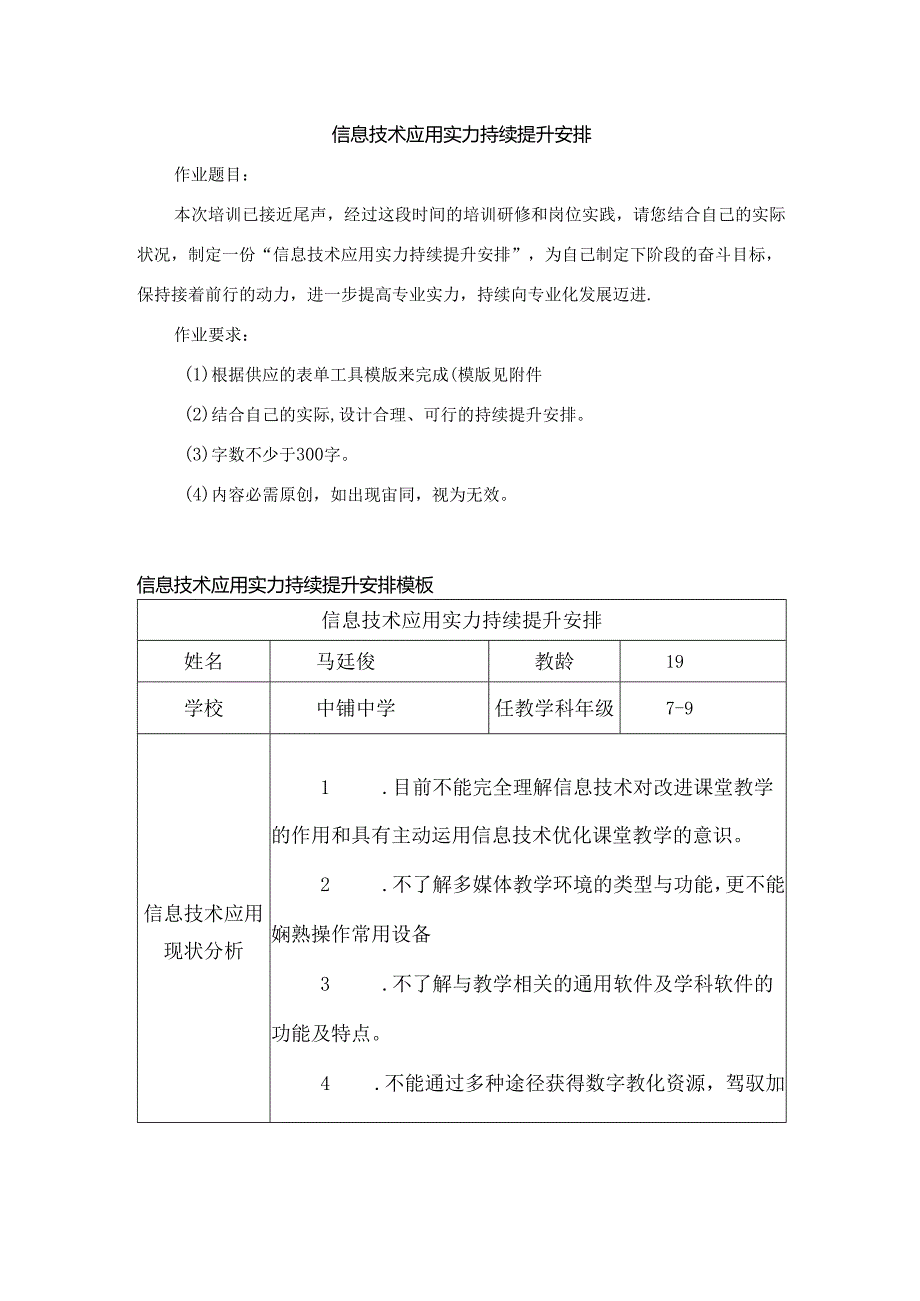 信息技术应用能力持续提升计划.docx_第1页