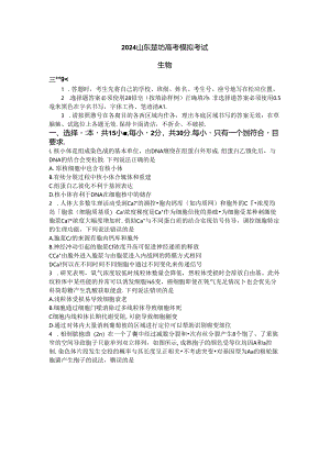 2024山东省潍坊三模（试卷+答案）.docx