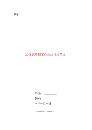 2018试用期工作总结格式范文.docx