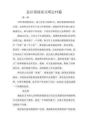 会计顶岗实习周记11篇.docx