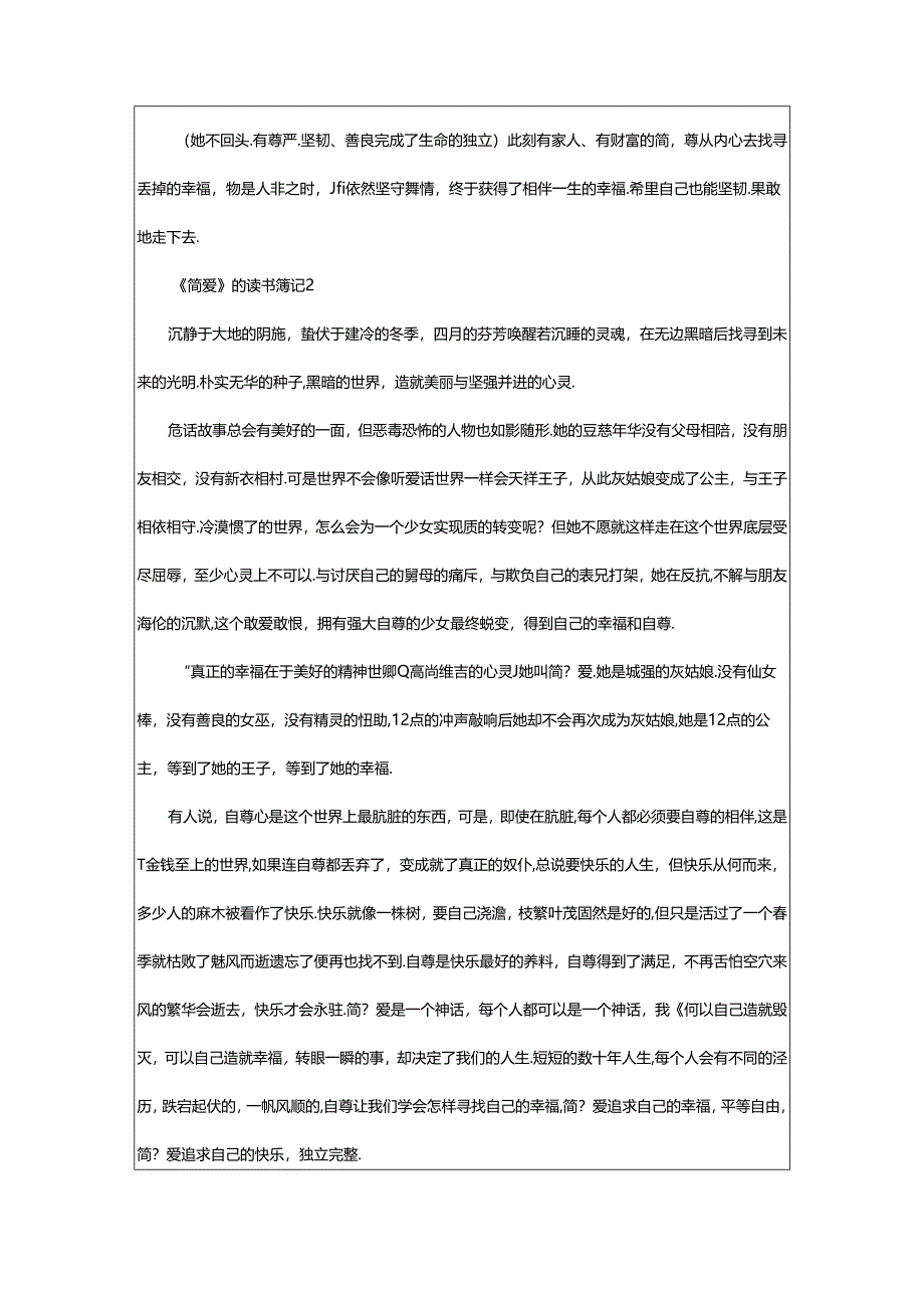 2024年《简爱》的读书笔记范文700字(精选篇).docx_第2页