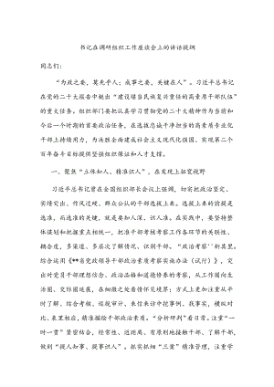 书记在调研组织工作座谈会上的讲话提纲.docx