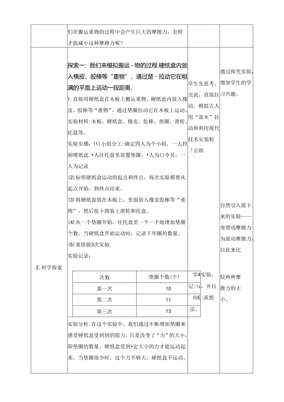 3.5《运动与摩擦力》教案 教科版科学四年级上册.docx_第2页