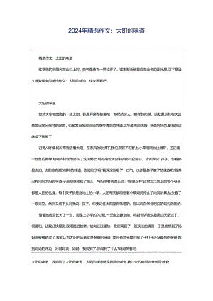 2024年精选作文：太阳的味道.docx