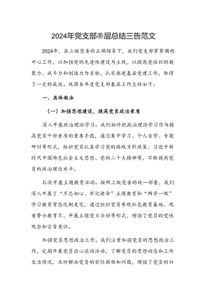 2024 年党支部基层总结报告范文.docx