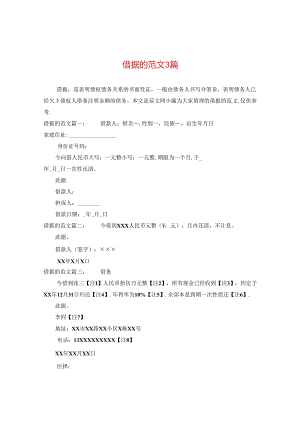 借据的范文3篇.docx