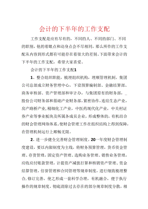 会计的下半年的工作计划.docx