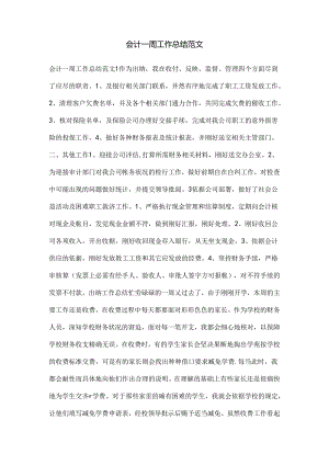 会计一周工作总结.docx