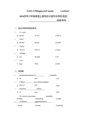 Unit1 Li Ming goes to Canada Lesson3.docx