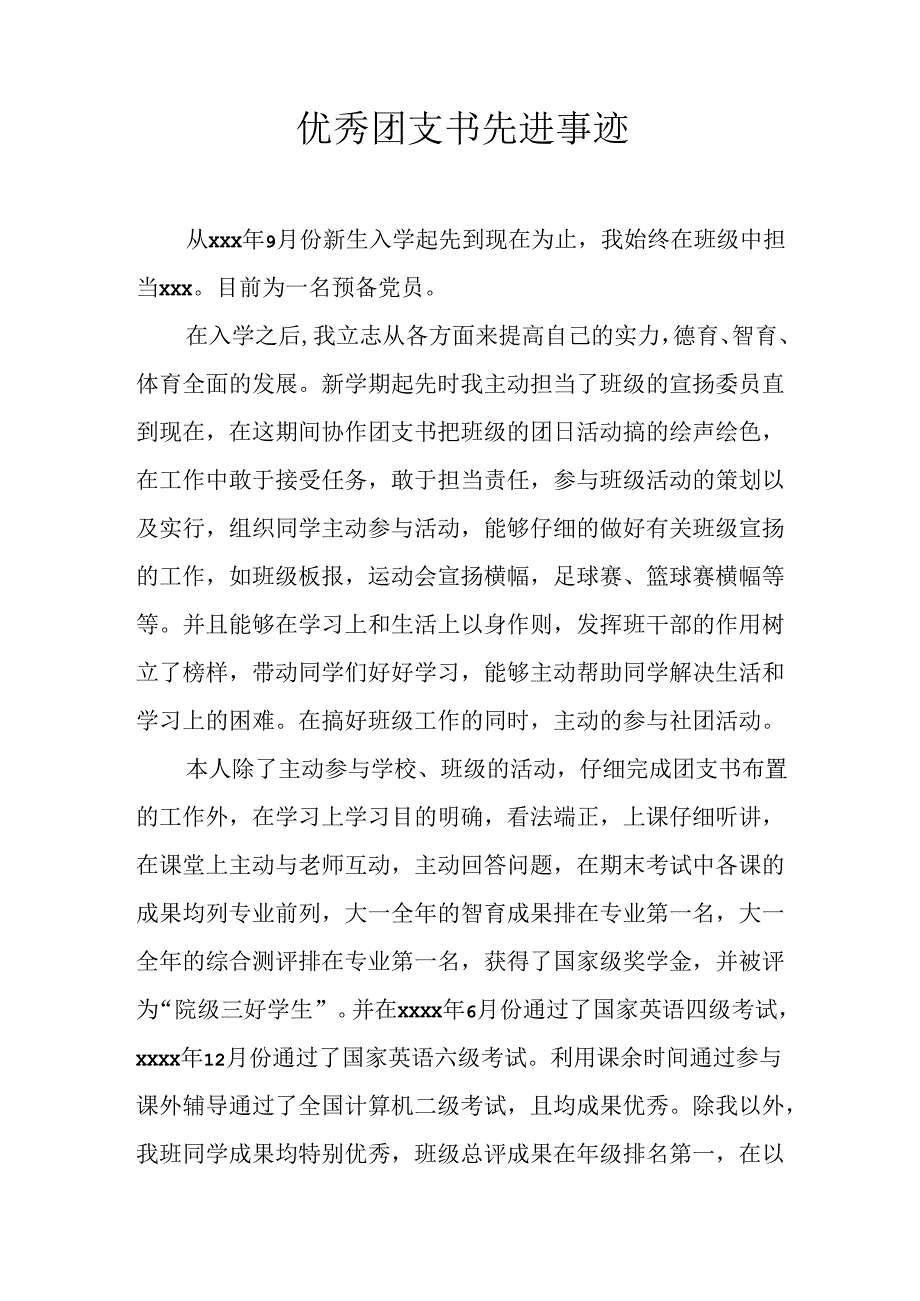 优秀团支书先进事迹.docx_第1页