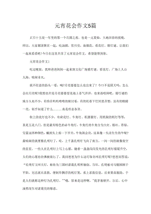 元宵花会作文5篇.docx