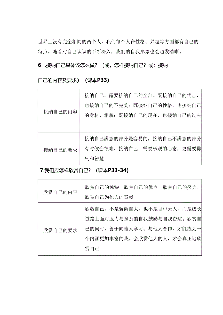 七年级上册【道德与法治】第三课 发现自己 知识点归纳.docx_第3页