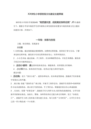 XX学校2024年班级文化建设主题草案.docx