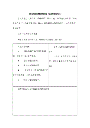 《钢铁是怎样炼成的》情境性教学设计.docx