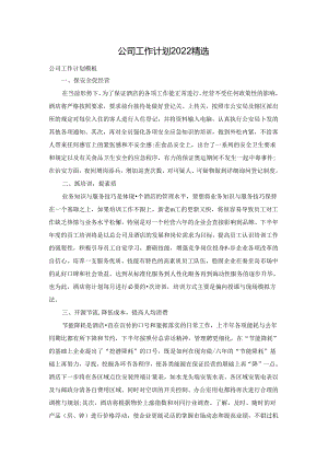 公司工作计划2022精选.docx