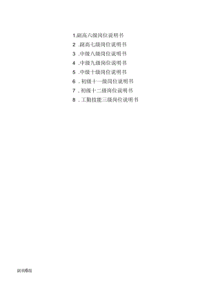 党校岗位说明书目录(样).docx