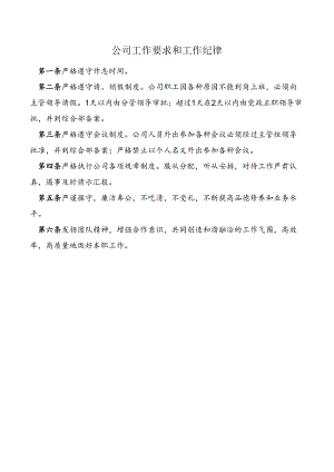公司工作要求和工作纪律.docx