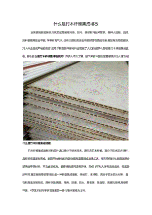 什么是竹木纤维集成墙板.docx