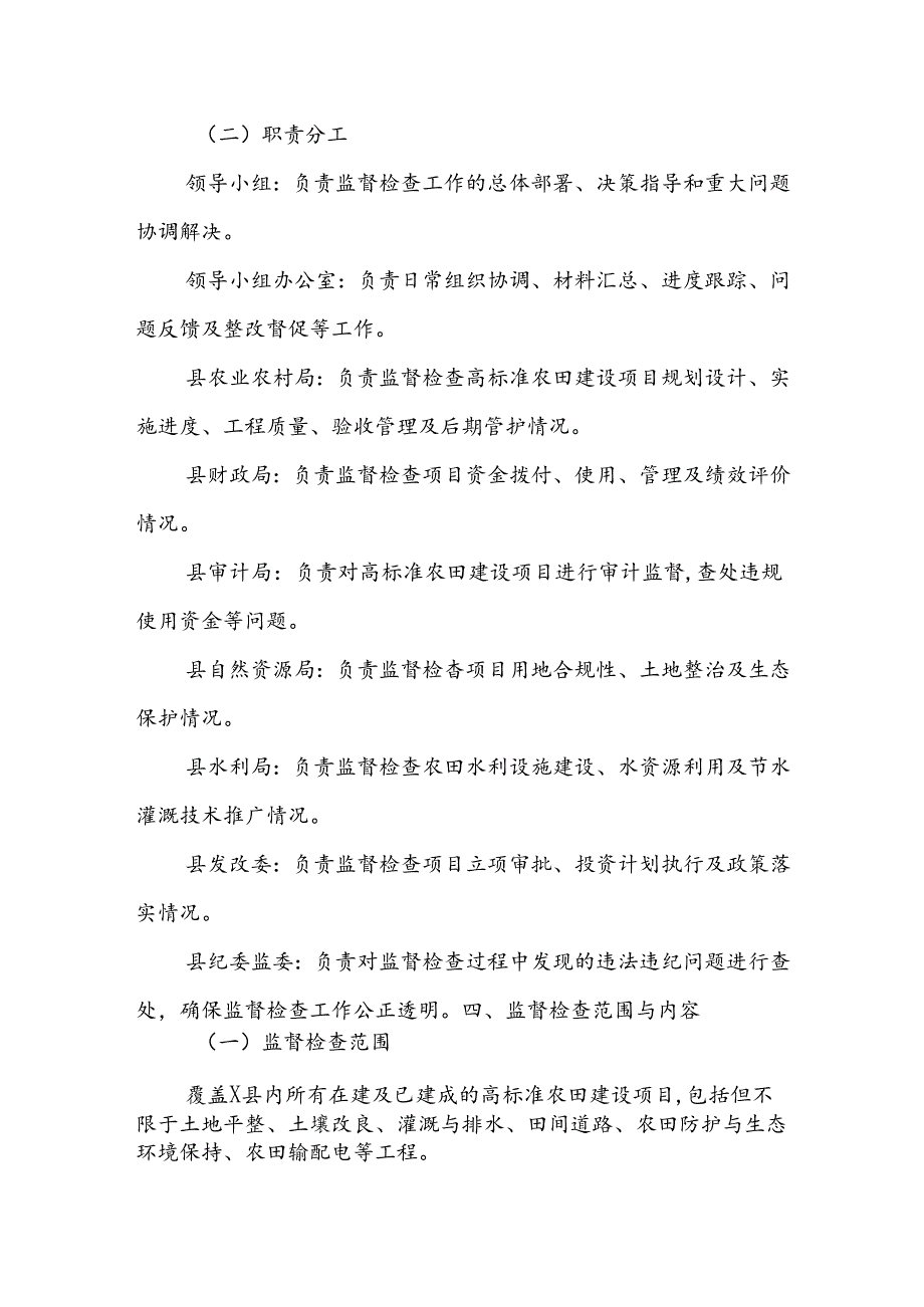 X县开展高标准农田建设专项监督检查工作方案.docx_第2页