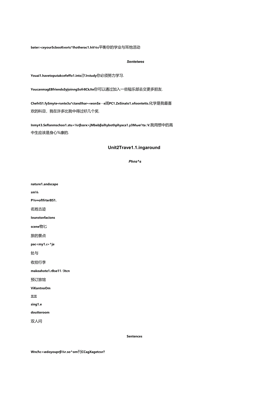 人教版（2019）必修 第一册 Units 1-5写作有用词组和句子 （素材）.docx_第2页