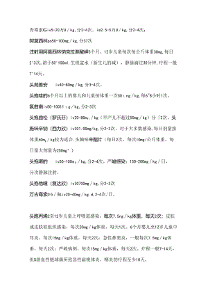 儿科常用药剂量.docx