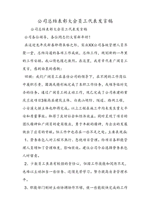 公司总结表彰大会员工代表发言稿.docx