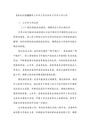 X县政法委2024年上半年工作总结及下半年工作计划.docx