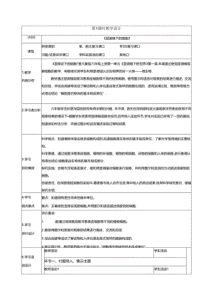 【大单元整体教学】1.1显微镜下的细胞 课时教案 大象版科学六年级上册.docx