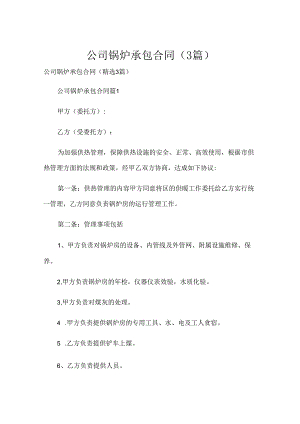 公司锅炉承包合同（3篇）.docx
