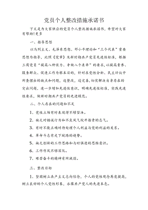 党员个人整改措施承诺书.docx