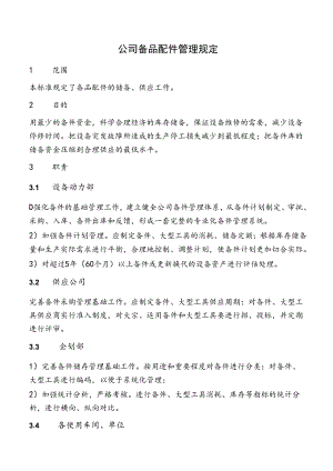 公司备品配件管理规定.docx