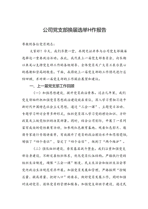 公司党支部换届选举工作报告.docx