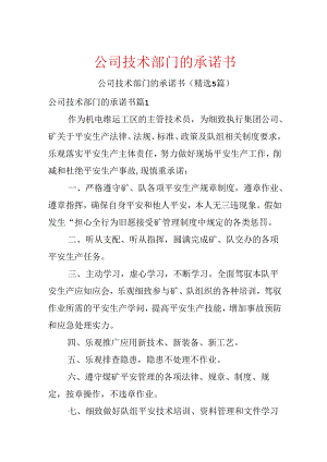公司技术部门的承诺书.docx