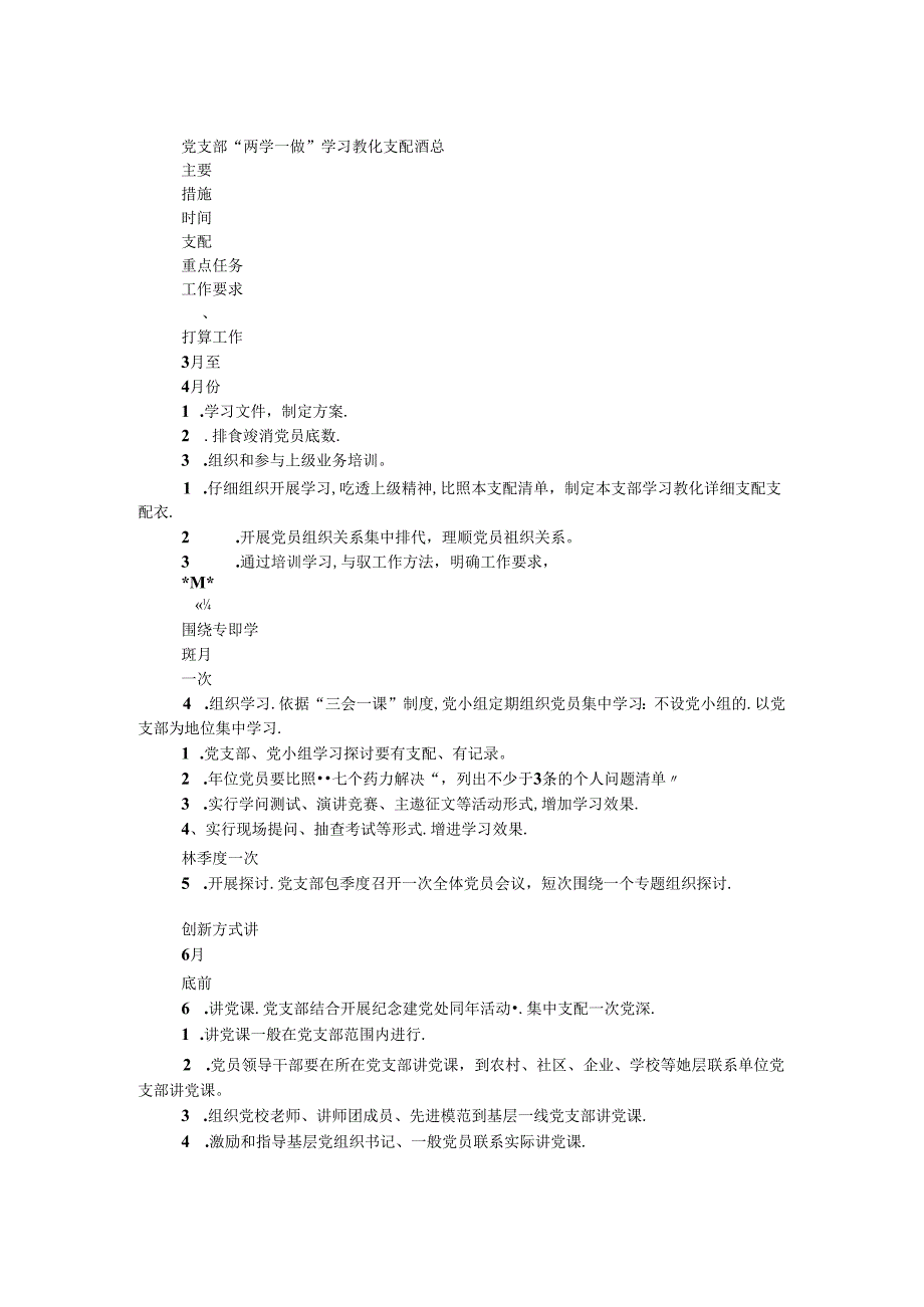 党支部“两学一做”学习教育计划清单.docx_第1页