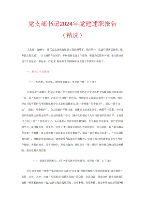 党支部书记2024年党建述职报告（精选）.docx