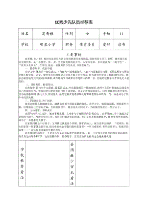 优秀少先队员推荐表.docx